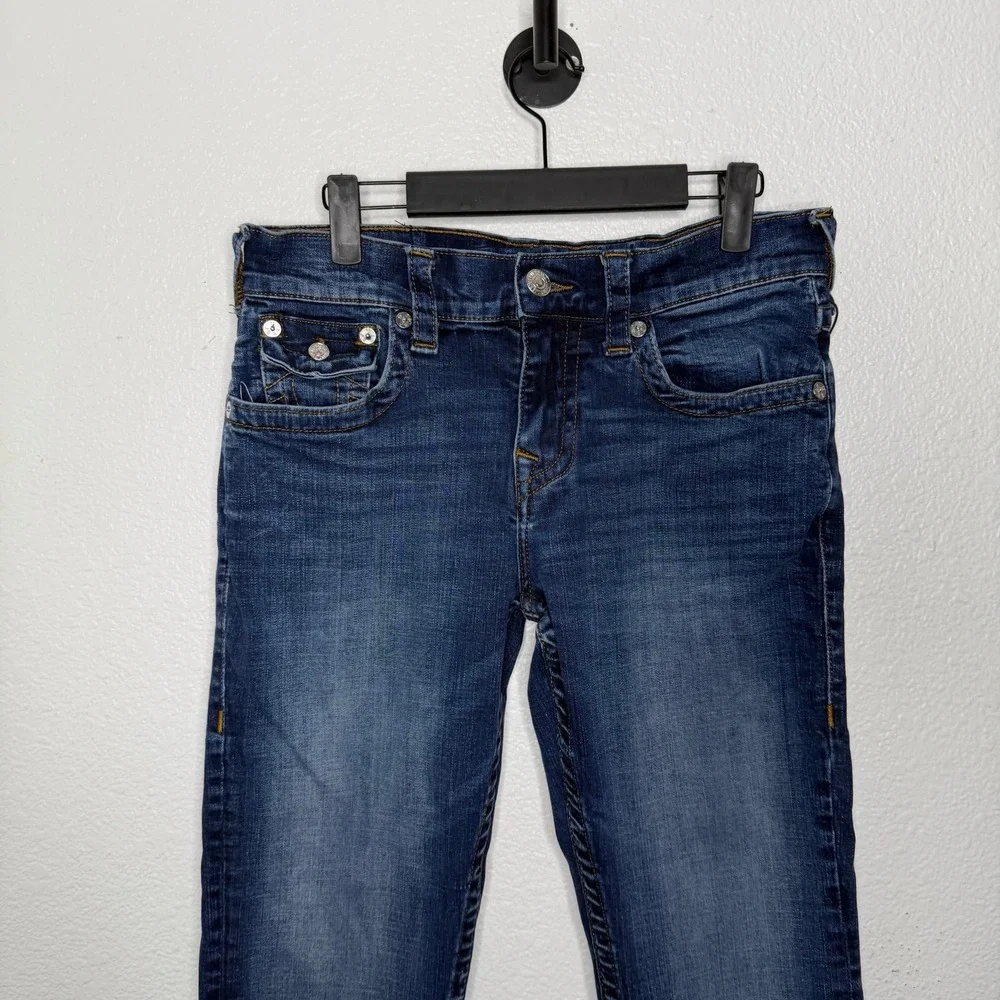 True Religion Ricky Relaxed Straight Jeans Mens 29 Dark Wash Blue Denim